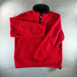 Vintage Pro Spirit Red & Black Colorblock Fleece Quarter Zip Pullover Men's L